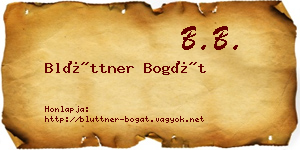 Blüttner Bogát névjegykártya